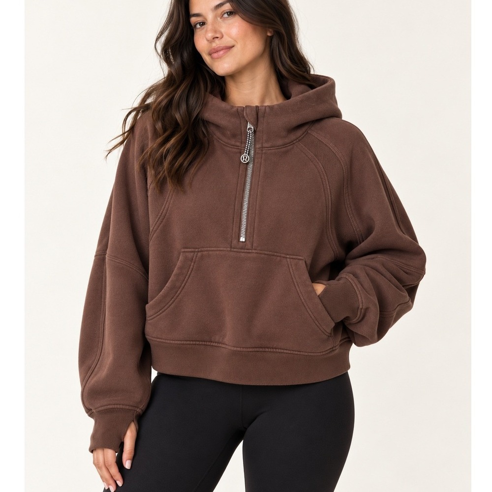 Lululemon Scuba Oversized Half-Zip Hoodie Java Brown LW3DM4S M/L